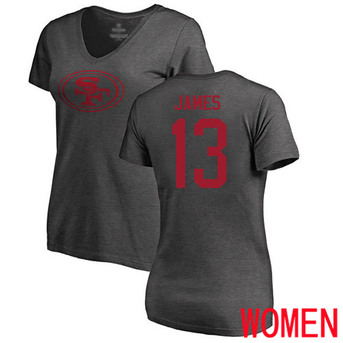 San Francisco 49ers Ash Women Richie James One Color #13 NFL T Shirt->women nfl jersey->Women Jersey